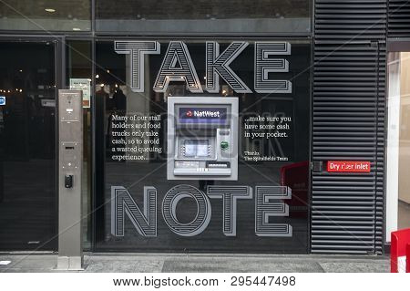 Cash Point Machines Outide A Branch Of Natwest Bank.