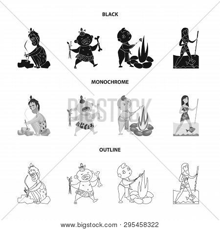 Vector Design Of Evolution  And Prehistory Sign. Set Of Evolution  And Development  Stock Symbol For