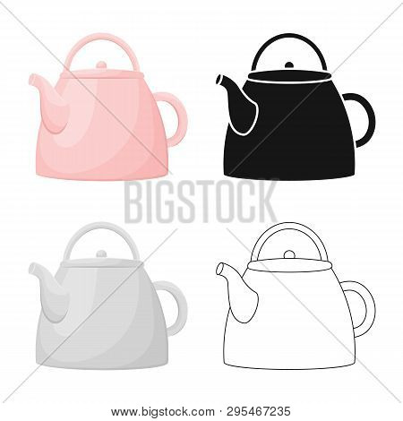 Vector Design Of Teapot  And Tea  Symbol. Set Of Teapot  And Porcelain Stock Symbol For Web.