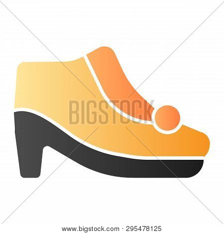 Warm Woman Shoes Flat Icon. Autamn Shoes On Heels Color Icons In Trendy Flat Style. Female Footwear 