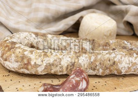 Close-up French Charcuterie And Goat Cheese - Preparation Of A Snack