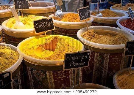 Indian spices at the market in Dubai.