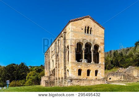Oviedo, Spain - April 1, 2019: Church Of Santa Maria Del Naranco. A Pre-romanesque Church Built In A