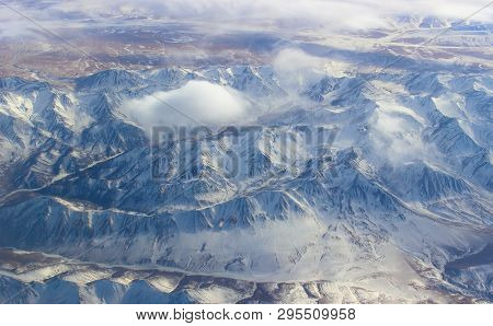Beautiful View From The Aircraft To The Qilian Mountains Also Known As Nan Shan Or Southern Mountain