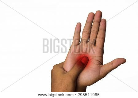 Suffering Relieving Repetitive Strain Injury On White Background