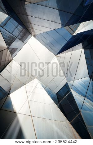 BARCELONA, SPAIN â MAY 13, 2019: Abstract ceiling windo. Museum of Natural Sciences with modern architectural design.