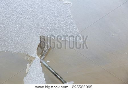 Removal Old Dirty Popcorn Ceiling Wall Interiors Home Remodeling
