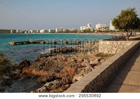 Mediterranean Sea, Spain Majorca Island, Seaside Of Cala Millor Resort