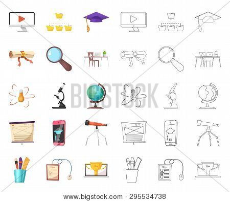 Vector Design Of Education And Learning Symbol. Set Of Education And School Stock Symbol For Web.