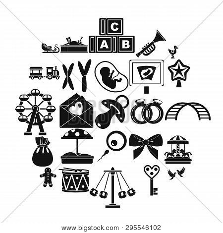Bairn Icons Set. Simple Set Of 25 Bairn Icons For Web Isolated On White Background