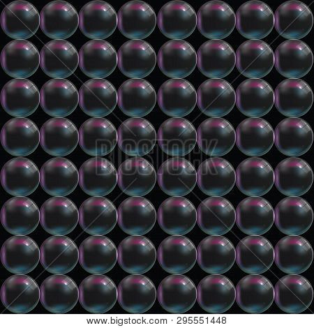 Cea Bubbles On Black Background. Seamless Pattern.  Illustration