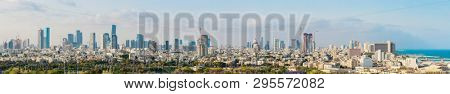 Extra large Panorama Of Tel Aviv Skyline,  Tel Aviv Cityscape Large Panorama At Day, Israel