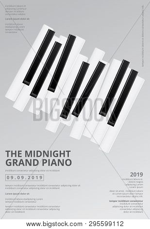 Music Grand Piano Poster Background Template Vector Illustration