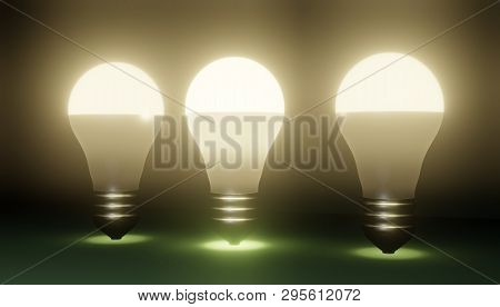 Modern Led Lamp Isolated 3d, Eco Energy Concept, Close Up