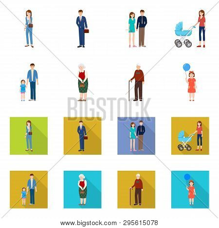 Vector Illustration Of Character And Avatar  Sign. Collection Of Character And Portrait Vector Icon 