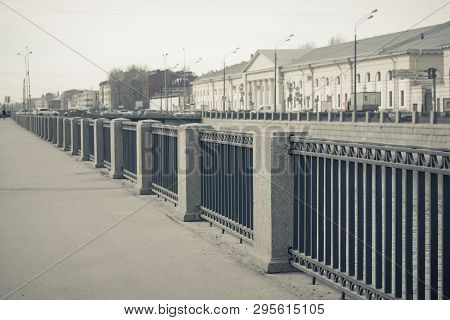 Obvodny Canal In St. Petersburg. Quay Bypass Channel. Russia, St. Petersburg, April 12, 2018