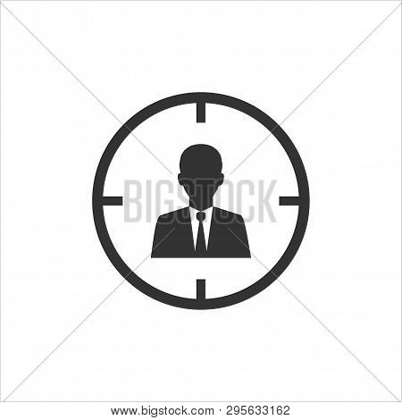 Audience, People Target Icon. Vector Illustration, Flat Design.