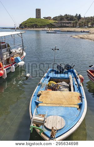 Nea Fokea, Kassandra,  Greece - March 31, 2019: Panorama Of Town Of Nea Fokea, Kassandra, Chalkidiki