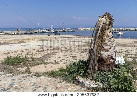 Nea Fokea, Kassandra,  Greece - March 31, 2019: Panorama Of Town Of Nea Fokea, Kassandra, Chalkidiki