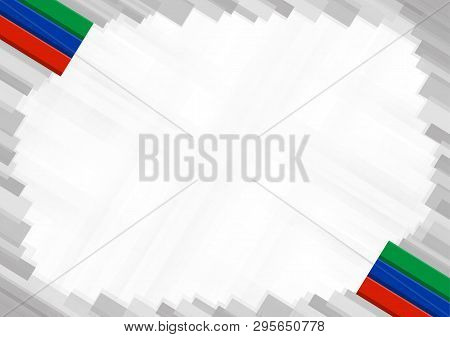 Border Made With Dagestan National Colors. Template Elements For Your Certificate And Diploma. Horiz