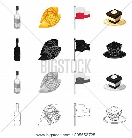Vector Illustration Of Traditional And Tour Logo. Set Of Traditional And Landmarks Vector Icon For S