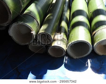 Bamboo Pieces Used To Make Bamboo Chicken Or Bamboo Chicken Biryani Kept For Sale