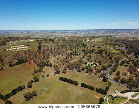 Aerial View Of The Regional Country City Of Bathurst From Mount Panorama Home Of Australia Most Famo