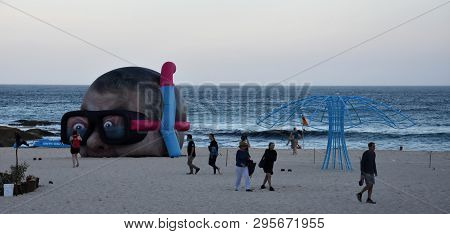 Sydney, Australia - Oct 23, 2018. Danger Dave & Christian Rager: Damien Hirst Looking For Sharks. Sc