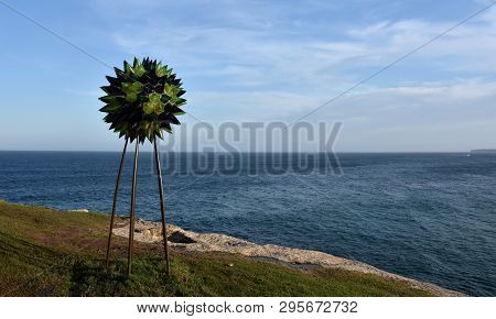 Sydney, Australia - Oct 23, 2018. Elizabeth Kelly: Sargasso Sphere. Sculpture By The Sea Along The B