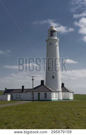 Editorial Nash Point, Uk - April 10, 2019: Nash Point Lighthouse, A 19th Century, Grade 2 Listed Bui