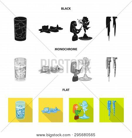 Vector Illustration Of Texture  And Frozen  Icon. Set Of Texture  And Transparent  Stock Symbol For 