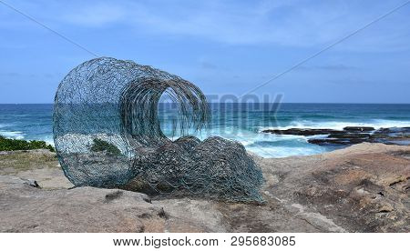 Sydney, Australia - Nov 4, 2018. Sandra Pitkin: Wave Within. Sculpture By The Sea Along The Bondi To
