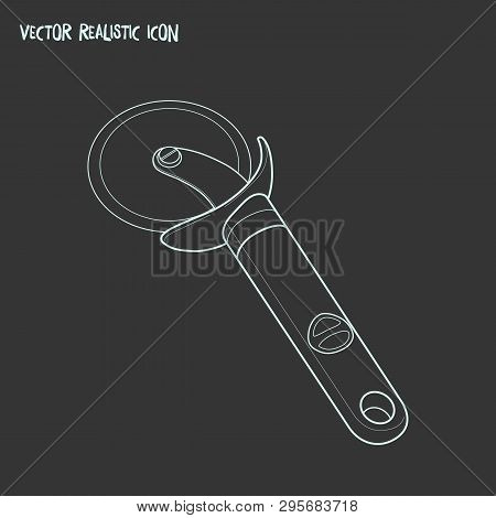 Pizza Slicer Icon Line Element.  Illustration Of Pizza Slicer Icon Line Isolated On Clean Background
