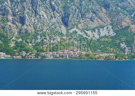 Boko-kotorska Bay In Montenegro. Small Old Town By The Sea. Mediterranean Seascape: Cozy Town With O