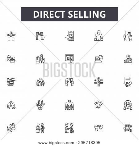 Direct Selling Line Icons, Signs Set, Vector. Direct Selling Outline Concept, Illustration: Business