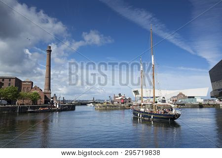 Daytime View Of Canning Dock Part Of The Canning Dock Area In The Cultural Quarter Of Liverpool. Tak