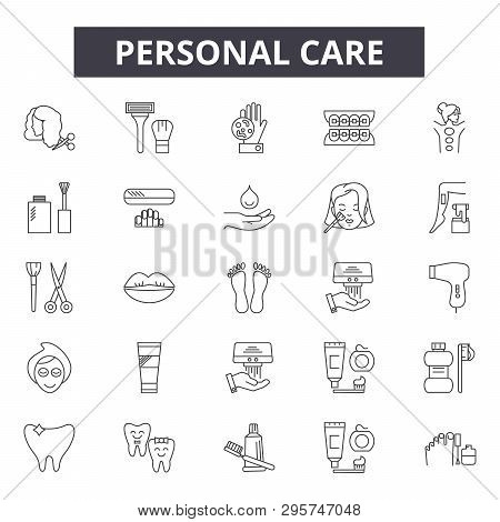 Personal Care Line Icons, Signs Set, Vector. Personal Care Outline Concept, Illustration: Care, Pers