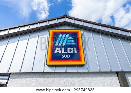 Nuremberg / Germany - April 7, 2019: Branch From Aldi Supermarket Chain. Aldi Is The Common Brand Of