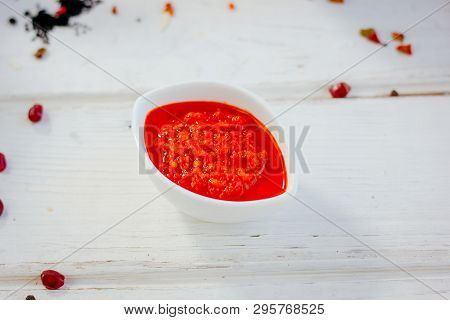 Red Salsa, Adjika Or Chatney Sauce, Great Image For Your Needs.