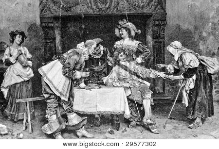 Fortune Teller. Incisione di Geyer e Karmze da foto dal pittore Vinea. Pubblicato nella rivista