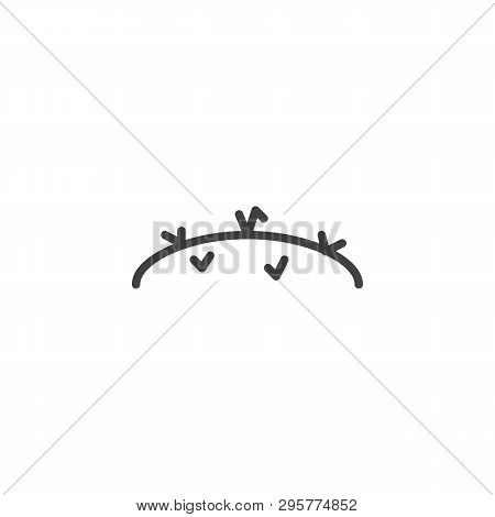 Glade With Grass Line Icon. Linear Style Sign For Mobile Concept And Web Design. Hill, Meadow Outlin