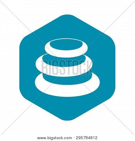 Stack Of Basalt Balancing Stones Icon. Simple Illustration Of Stack Of Basalt Balancing Stones Vecto