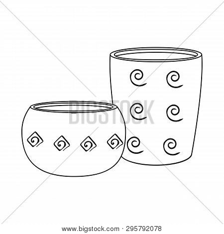 Vector Illustration Of Ancient And Pitcher Symbol. Set Of Ancient And Utensil Vector Icon For Stock.