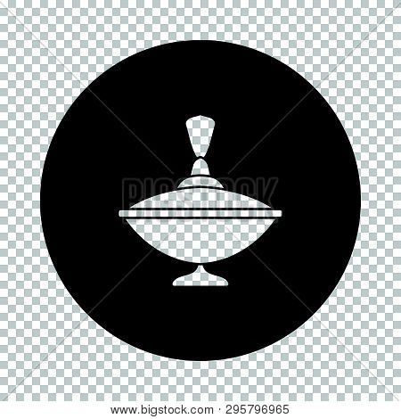 Peg-top Icon. Subtract Stencil Design On Tranparency Grid. Vector Illustration.