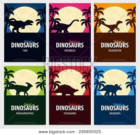 Posters Collection World Of Dinosaurs. Prehistoric World. Jurassic Period.