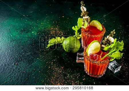 Spicy Bloody Mary Cocktail With Garnish