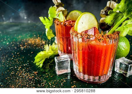 Spicy Bloody Mary Cocktail With Garnish