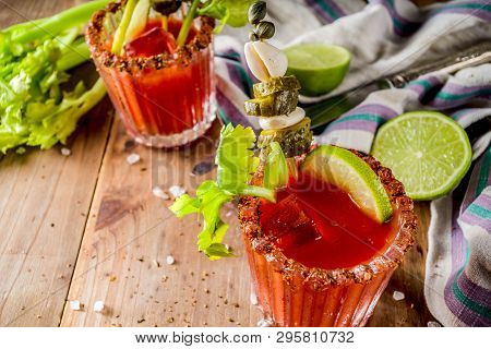 Spicy Bloody Mary Cocktail With Garnish