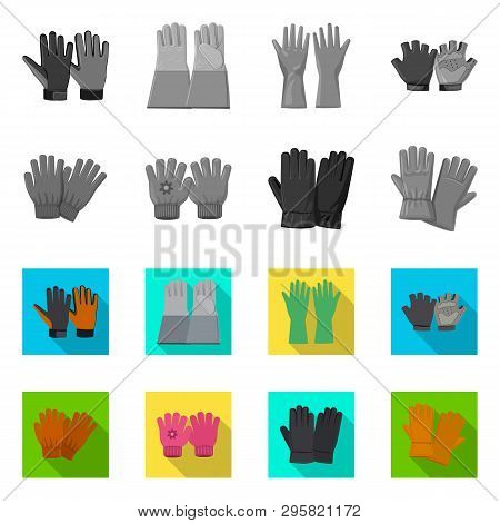 Vector Design Of Glove And Winter Symbol. Collection Of Glove And Equipment Stock Vector Illustratio