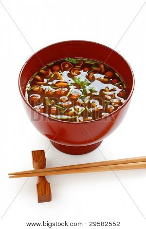 なめこ茸味噌汁、日本食